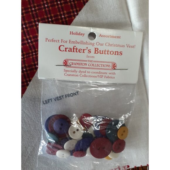 "Up On The Housetop" Vest Panel & Coordinate Fabric Adult Size XS-L, Cut & Sew - Picture 3 of 12